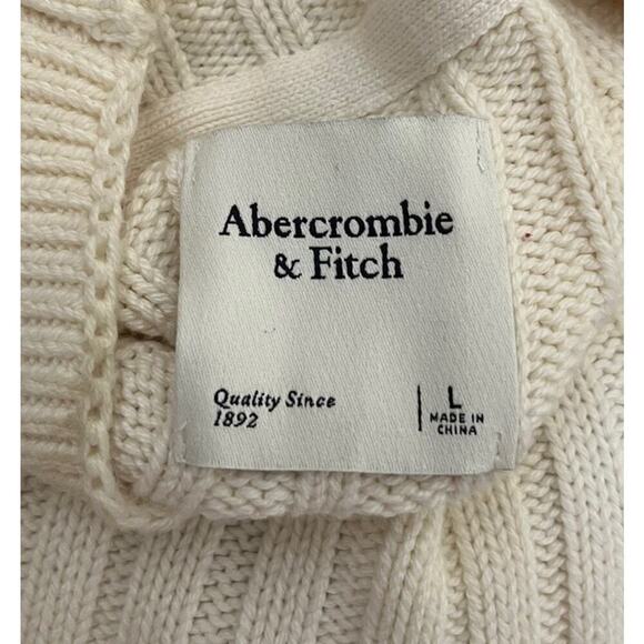 Abercrombie & Fitch Womens Stripe Chunky Knit Sweater Size L Nautical Preppy - Picture 6 of 8